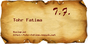 Tohr Fatima névjegykártya