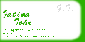 fatima tohr business card